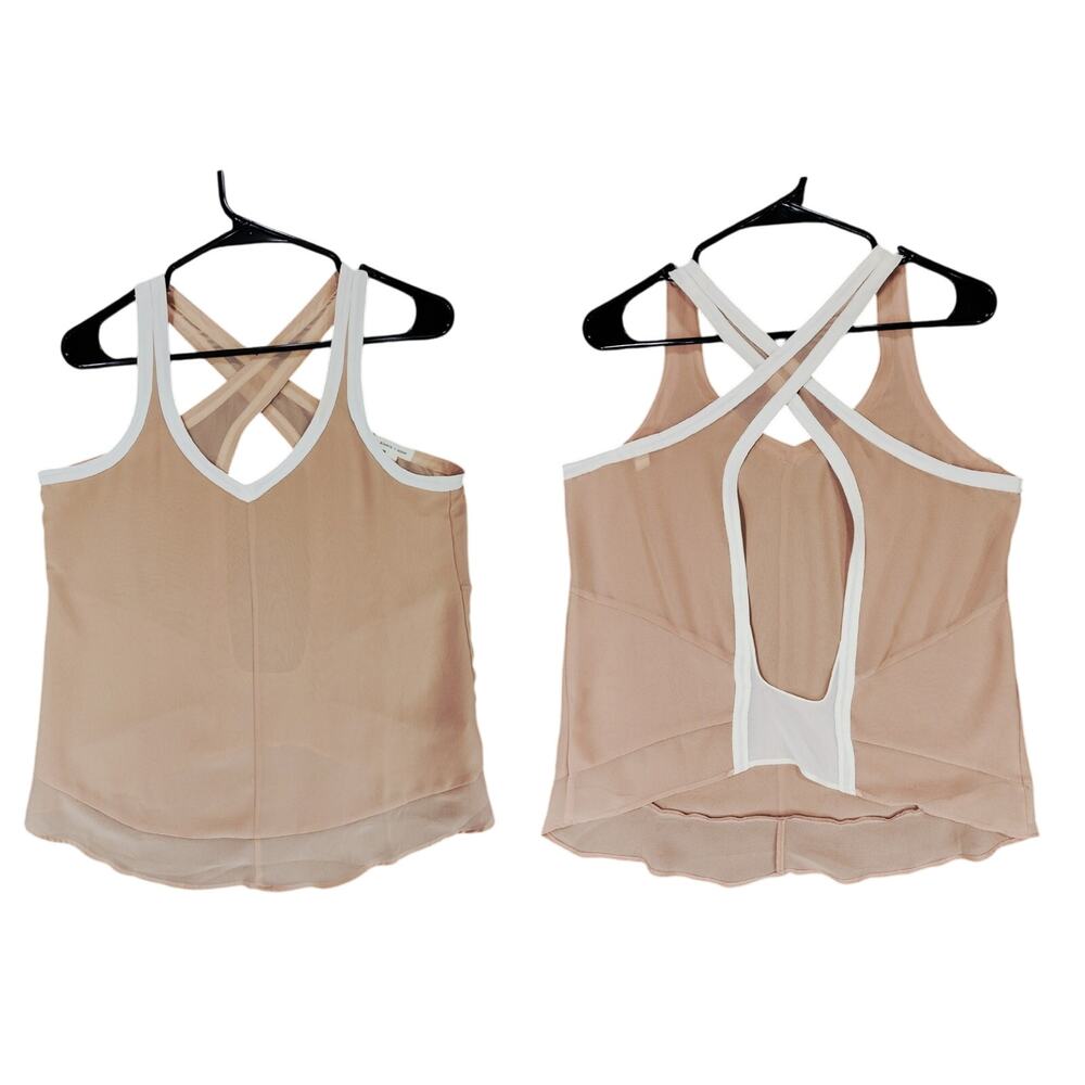 Silence + Noise sz S Urban Outfitters Camisole Tank Top Blouse Women Sheer Beige